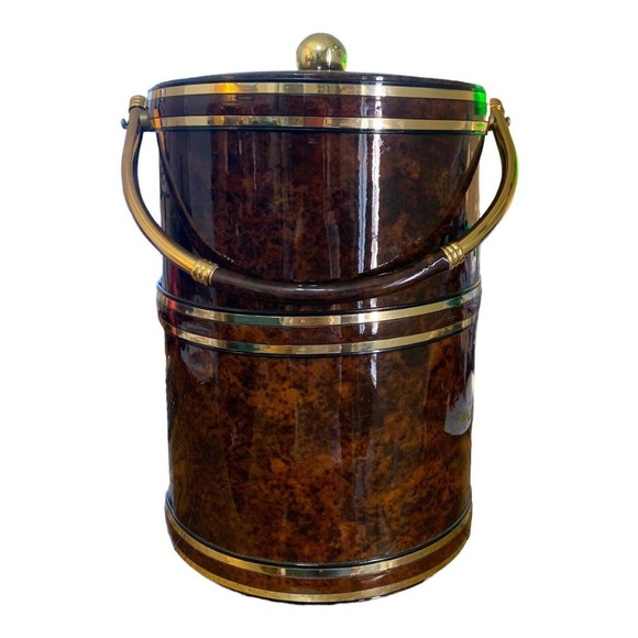 Towle Other - Vintage Shelton Ware Faux Burl & Gold Color Ice Champagne Bucket NYC A Towle Co.